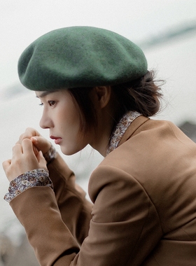 MING 布达佩斯之恋 l 日本纱线秋冬文艺百搭羊毛针织纯色贝雷帽