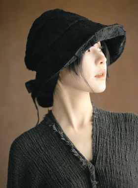 MING 破碎女巫 l 原创破洞暗黑复古文艺好戴的波奈特帽秋季盆帽