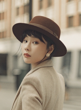 MING迪克森 l 宝藏经典法式平顶porkpie限量羊毛毡复古老派硬礼帽