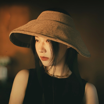 原创斗笠状夏天大檐防晒空顶帽