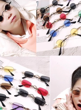 圆形复古墨镜嘻哈太阳镜男女