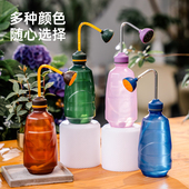 新款 莲蓬浇水壶浇花器盆栽洒水壶尖嘴弯头长嘴挤压手捏壶透明喷壶