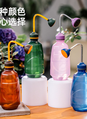 新款莲蓬浇水壶浇花器盆栽洒水壶尖嘴弯头长嘴挤压手捏壶透明喷壶