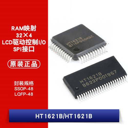 原装正品 贴片 HT1621B SSOP-48/LQFP-48 RAM映射 32*4 LCD驱动器