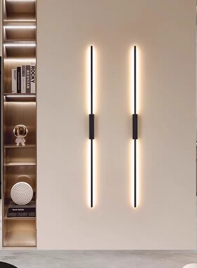 一字壁灯卧室床头灯极简led长条线性灯简约现代沙发客厅背景墙灯