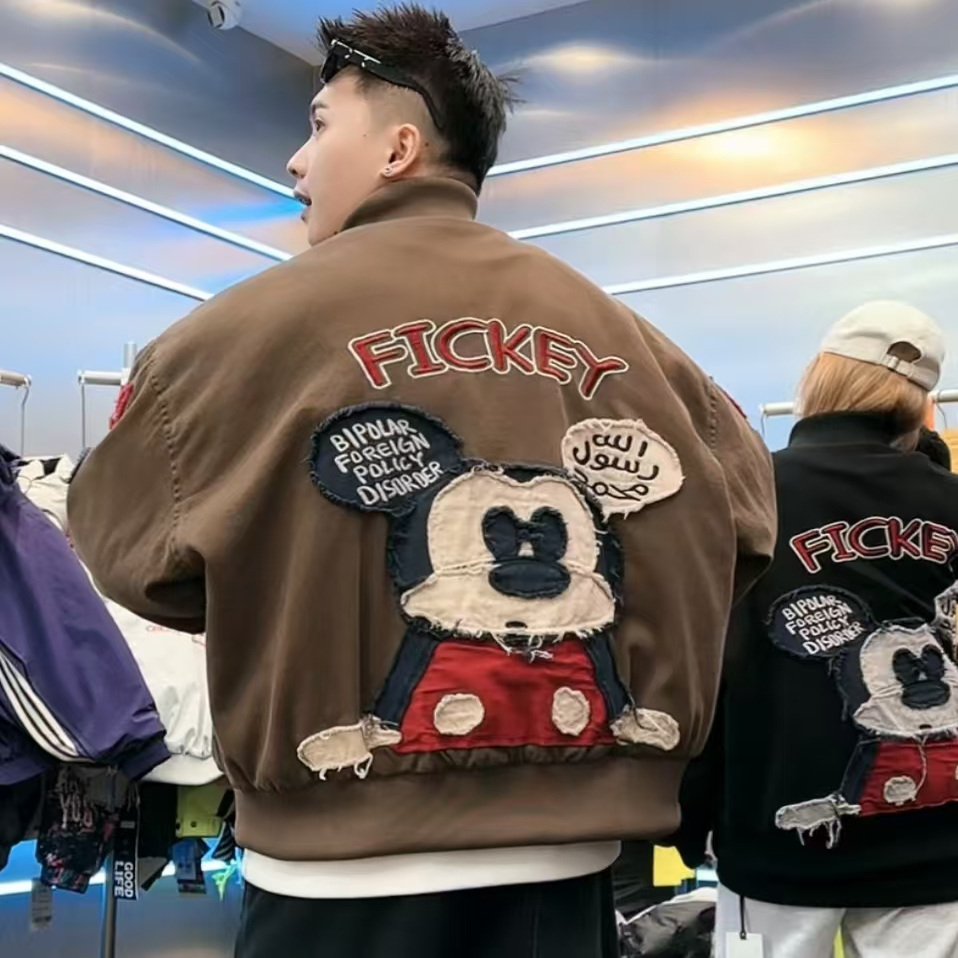 冬季棒球领羽绒服外套