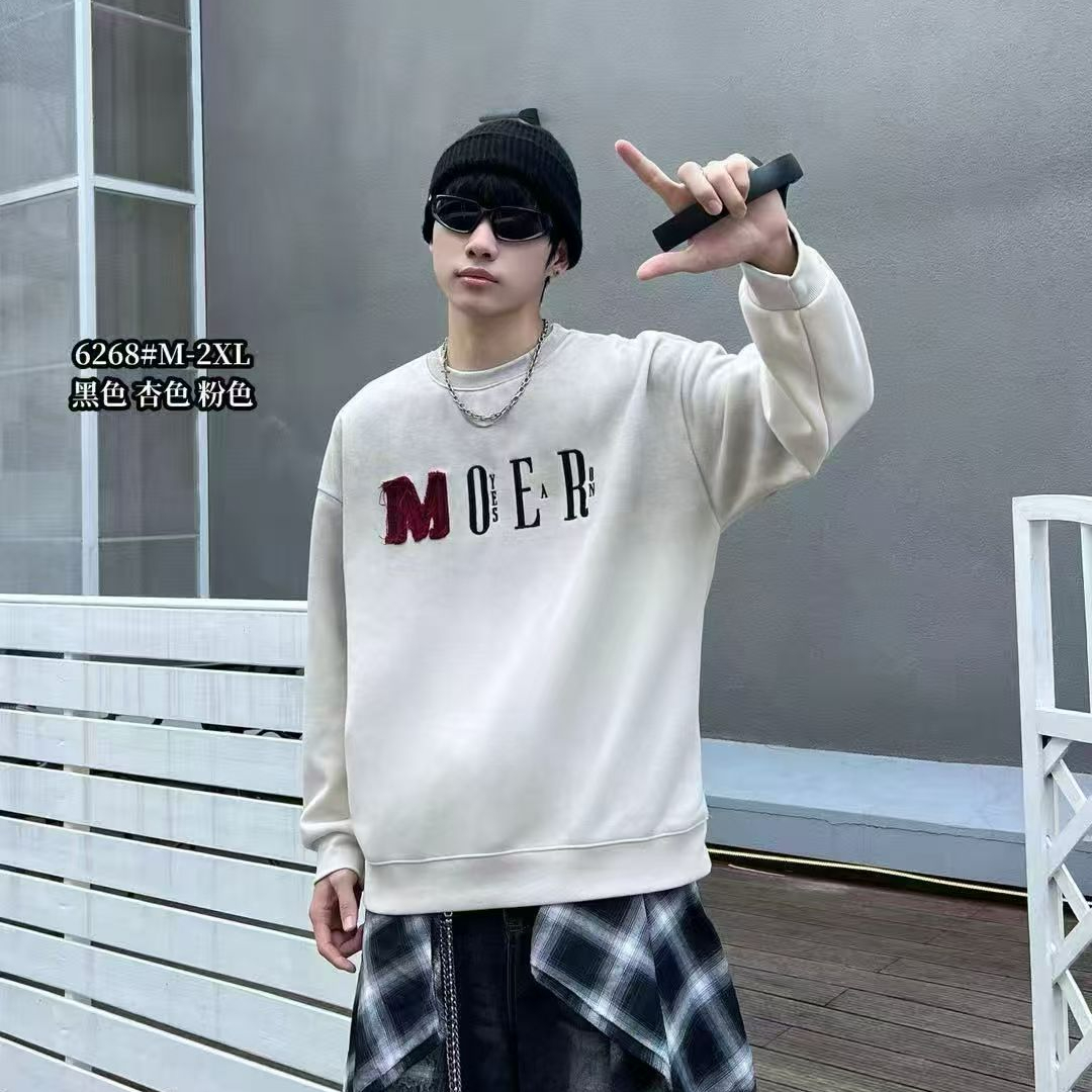 素3 潮牌冬季男女高品水洗字母扎染加绒卫衣 WY6268