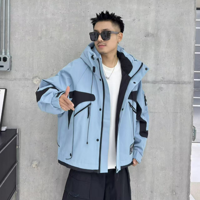 519-521 素3 冬季男女结构风户外冲锋保暖连帽羽绒服外套 YR98222