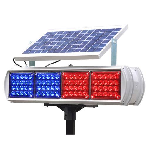 太阳能交通爆闪灯公路太阳能警示爆闪光灯施工警示灯防水双面四灯