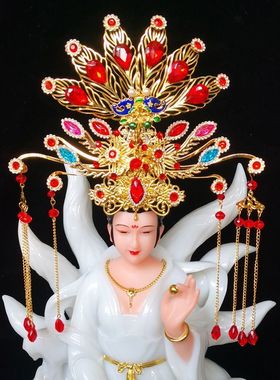 黑老太太凤冠神像凤冠头饰观音帽子九天九尾狐头冠奶奶娘娘神仙