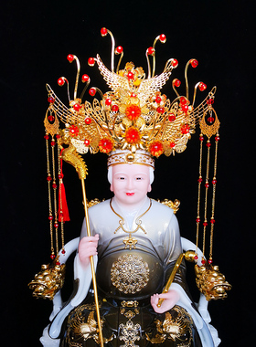 九凤冠古风黑妈妈观音娘娘头冠泰山奶奶九尾狐娘娘凤冠中式头饰品