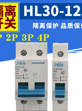 HL30-125小型隔离开关63A80A100A125A空气开关1P2P3P4PDZ47G