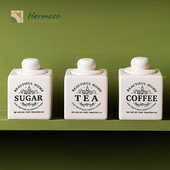 方形陶瓷密封罐欧式 储物罐糖罐收纳罐复古罐子零食咖啡罐北欧方糖