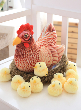可爱仿真大公鸡母鸡小鸡布娃娃创意公仔毛绒玩具玩偶婚庆结婚抱鸡