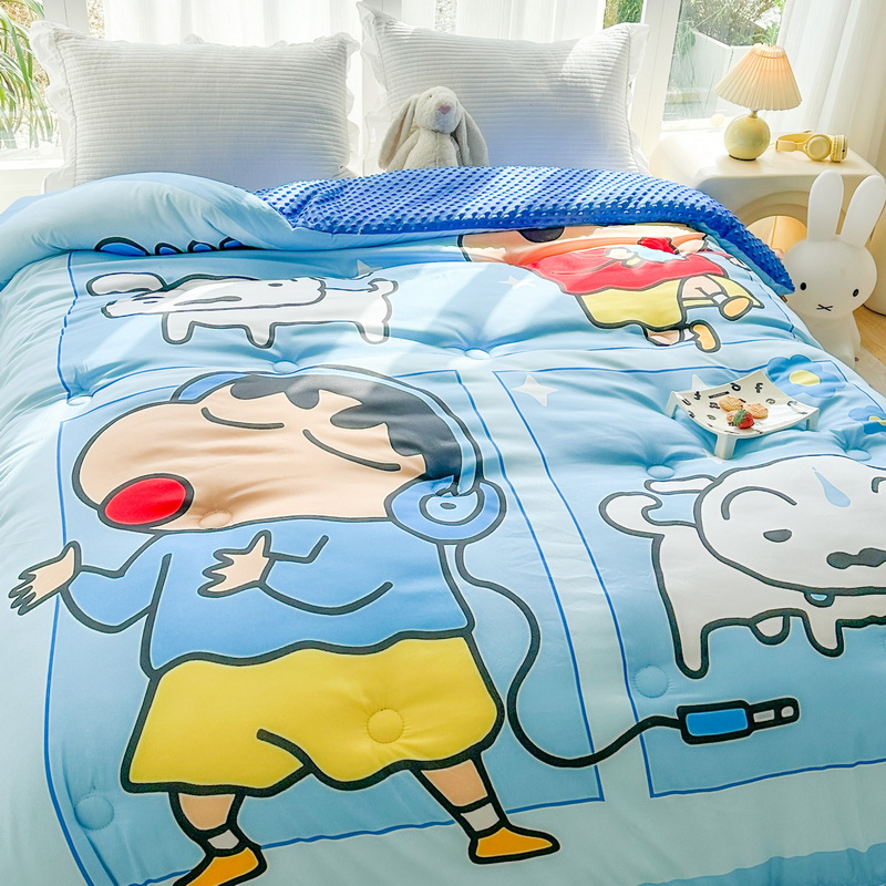 蜡笔小新被子加厚磨毛豆豆被秋冬