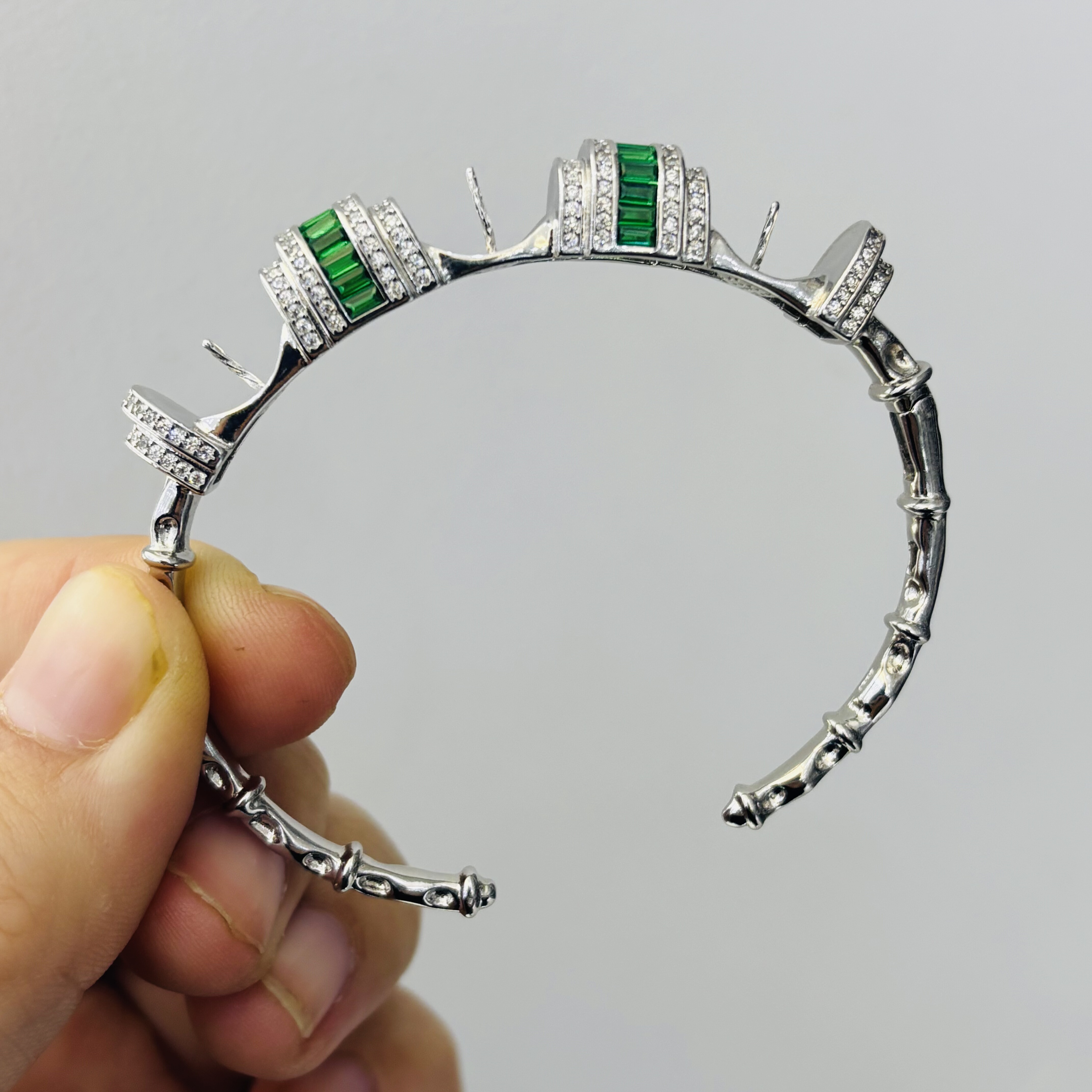 纯银S925手镯可配9-10mm珍珠diy配件