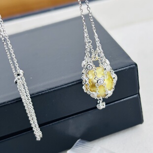 网兜珍珠项链S925精工纯银配件笼中毛衣链可配11-13mm珍珠不打孔