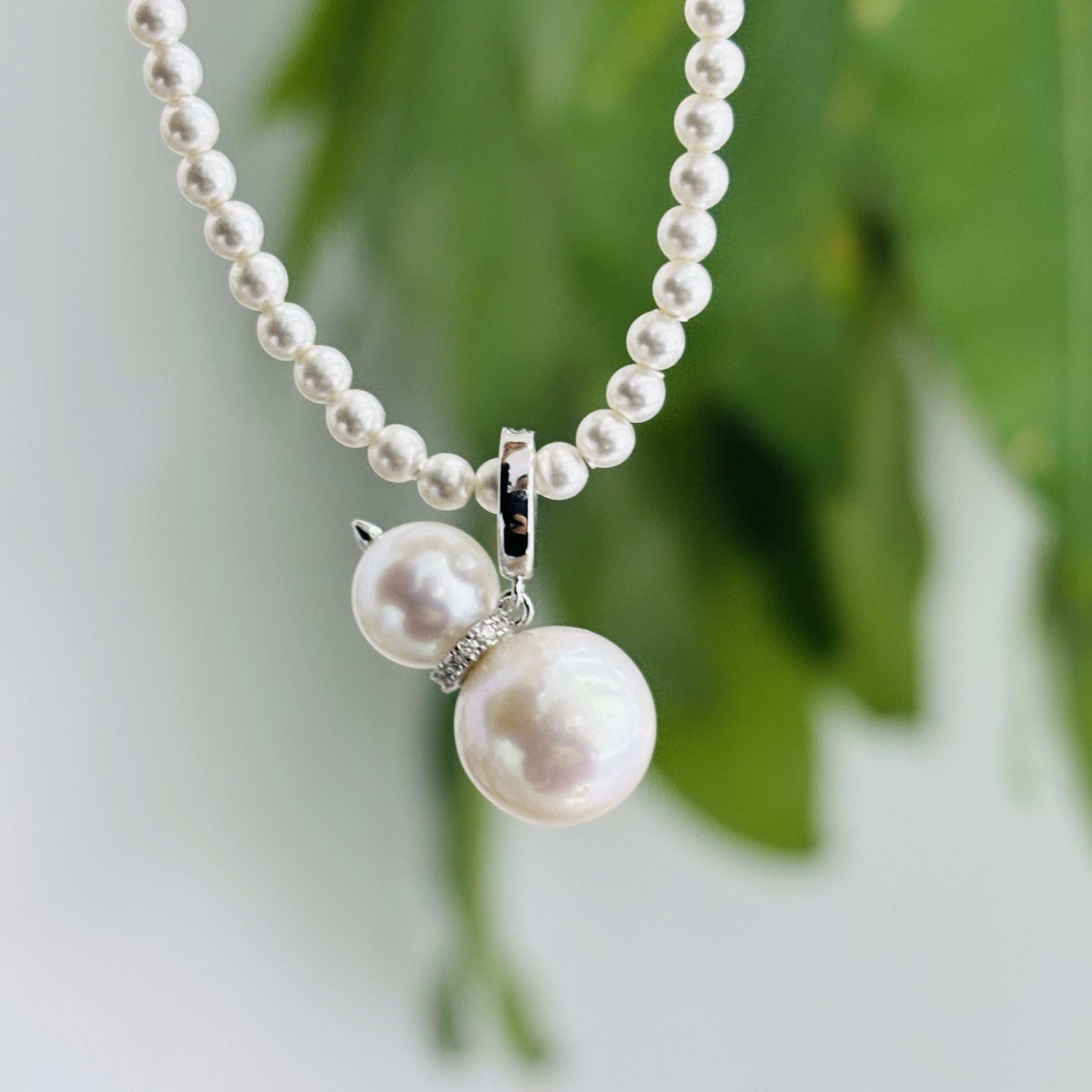 纯银精工diy葫芦双珠万能扣配件可配8-11-12mm