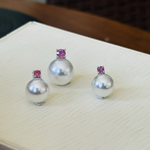 纯银碧玺diy王妃款吊坠耳钉配件绿碧玺黄碧玺红碧玺可配8-9-10-12