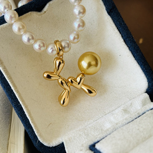 10mm珍珠 S925纯银万能扣吊坠实心气球泡泡狗可配7