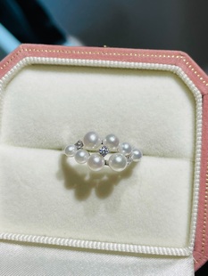 国内精工S925纯银M家同款多珠小葡萄戒指空托配件可配3-4.5小红书