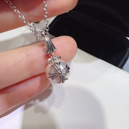 精工S925纯银克吊坠罗通孔心珍珠空托配件可配10-11-12-3mm圆珠