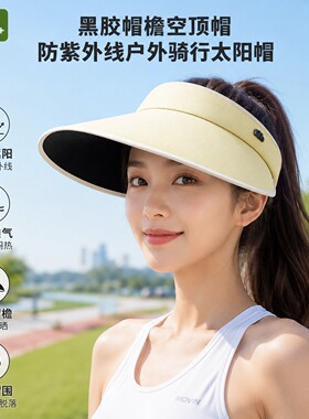 蕉下26新款BM024黑胶帽檐空顶帽防紫外线户外骑行运动遮阳太阳帽