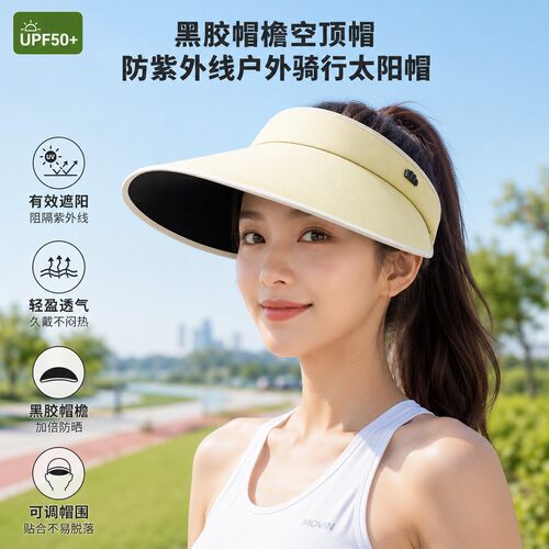 蕉下26新款BM024黑胶帽檐空顶帽防紫外线户外骑行运动遮阳太阳帽