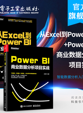 官方旗舰店 从Excel到Power BI+Power BI商业数据分析项目实战智能数据分析入门书籍操作教程Power Query数据查询工具 excel数据