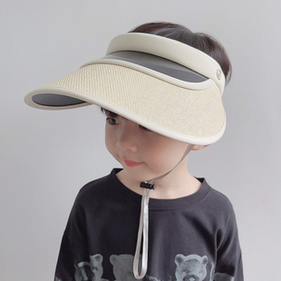 儿童太阳帽子2024年新款 UPF80 男童防晒帽防紫外线遮阳帽空顶帽潮