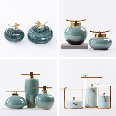 新中式陶瓷储物罐摆件创意装饰品
