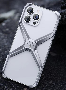 适用于苹果17promaxX手机壳iPhone16pro铝合金保护套12proMax新款镂空无边框散热壳13pro高级感超薄防摔plus