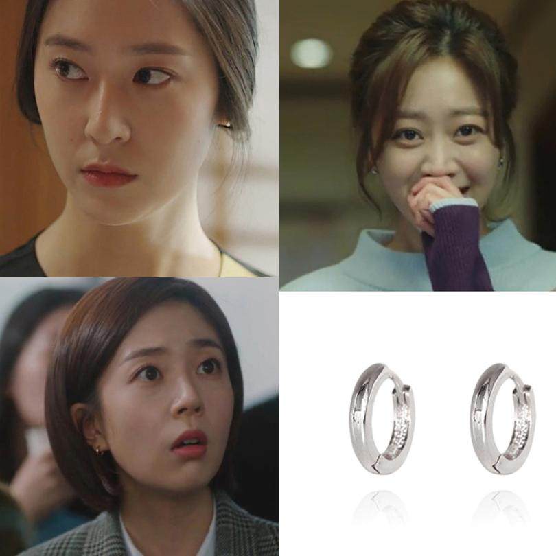 直邮~郑秀晶 白熙珍 赵宝儿同款简约小巧耳圈 耳环 正品韩国代购