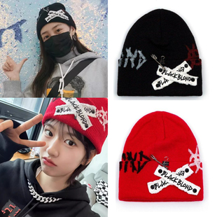 韩国代购BLACKBLOND正品 明宰铉 安宥真同款字母针织帽毛线帽子