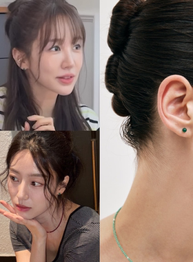 直邮~尹恩惠 姜敏儿同款 韩国代购Hei正品 简约925银耳钉 耳饰女
