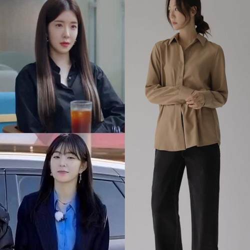 韩国代购裴珠泫开叉宽松纯色衬衫
