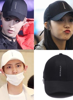 韩国正品DEFAULT代购 金珉锡 朴灿烈 郑恩地同款字母棒球帽男女帽