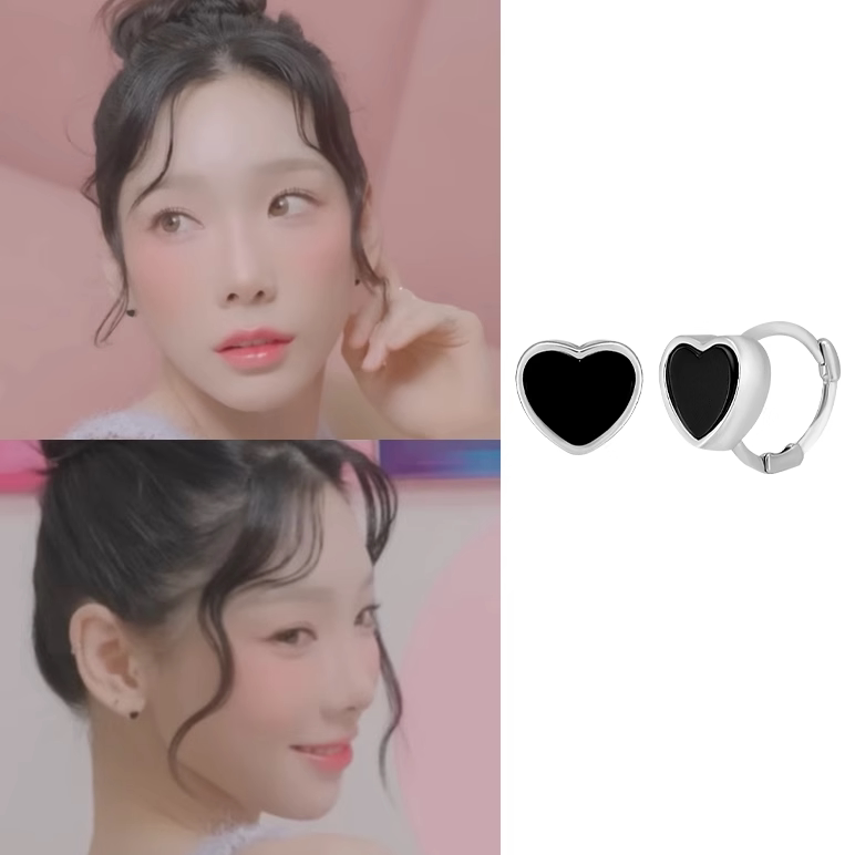 直邮~金泰妍同款 韩版撞色心形耳环 耳饰  两色 正品韩国代购