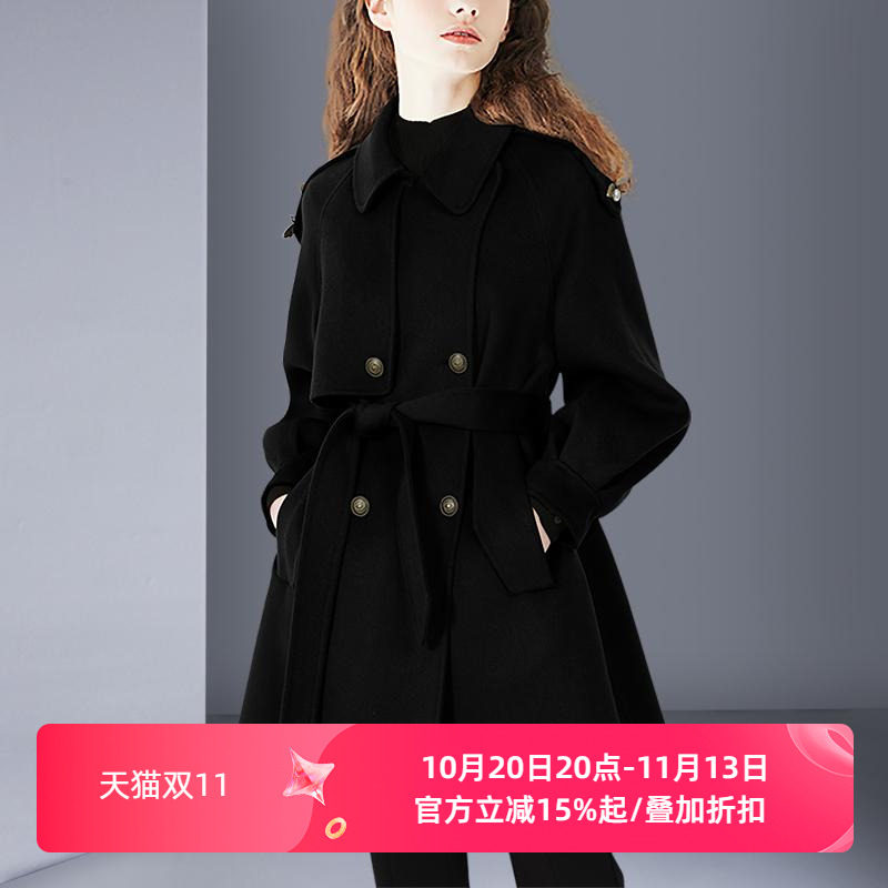 2026秋冬新款羊毛呢外套减龄中性酷帅复古风百搭显瘦呢大衣中长款