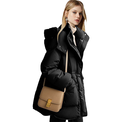 欧美中长款气质休闲面包服羽绒服