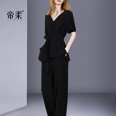 衬衫显瘦上衣长裤子两件套