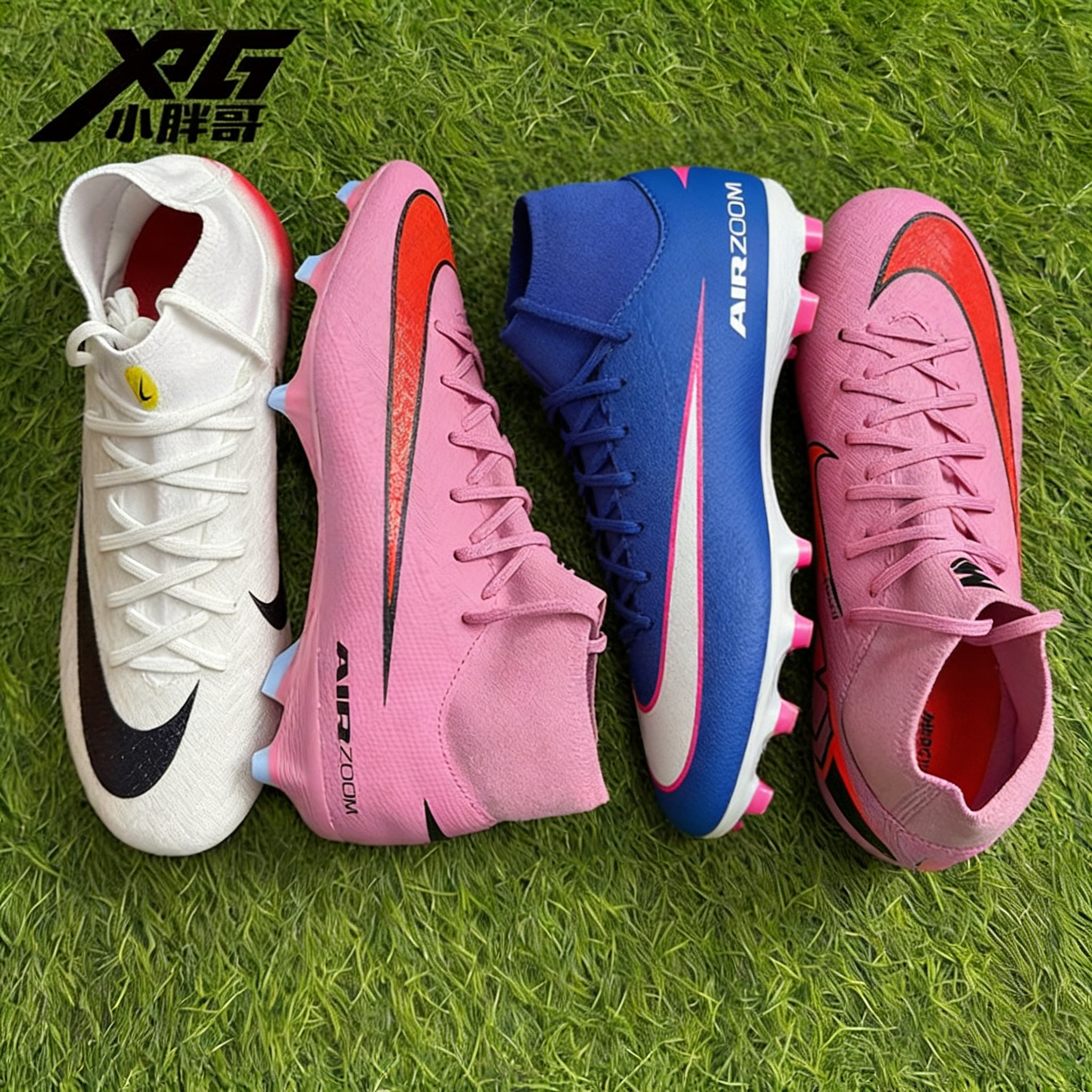 小胖哥耐克C罗刺客16中端FG/MG人造草混钉Zoom高帮成人足球鞋男女