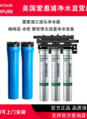 爱惠浦MC2三联7FC-S三滤头H100双联净水器商用大流量餐饮奶茶水吧
