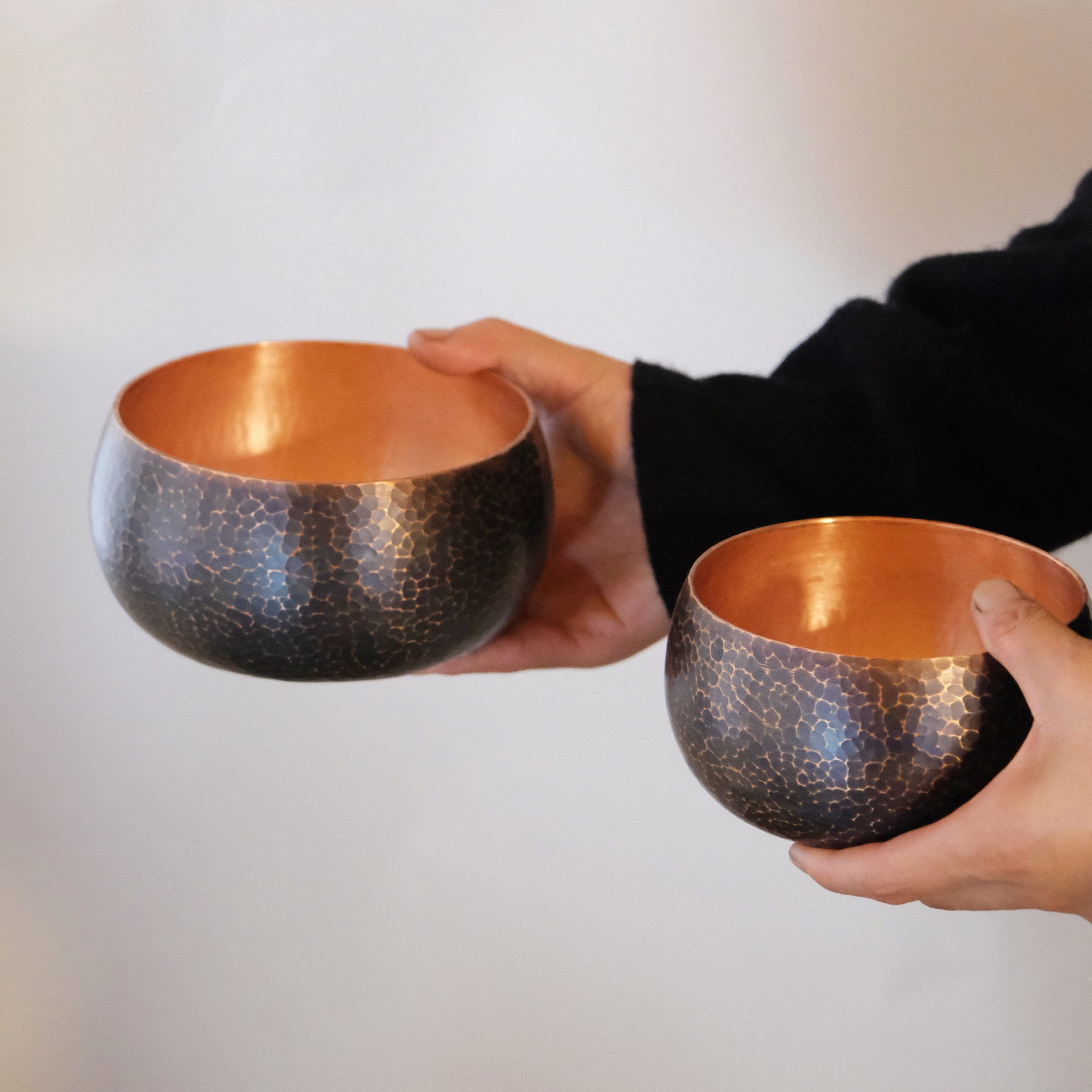 铜茶洗纯手工锤目纹紫铜大号建水复古水盂水洗笔洗茶渣缸茶具配件