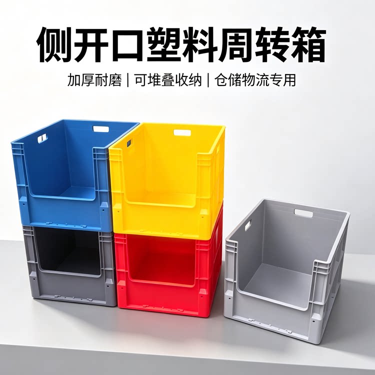 开口u型周转箱半开口侧面开口周转箱货架开口箱堆叠开口箱货架筐