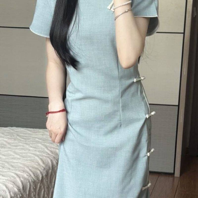 抹茶2025年夏季新款气质少女旗袍