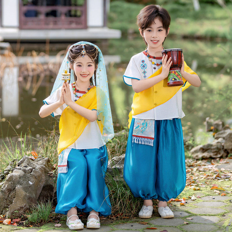 儿童大漠敦煌飞天舞蹈演出服男女童影楼拍照异域风情西域六一表演
