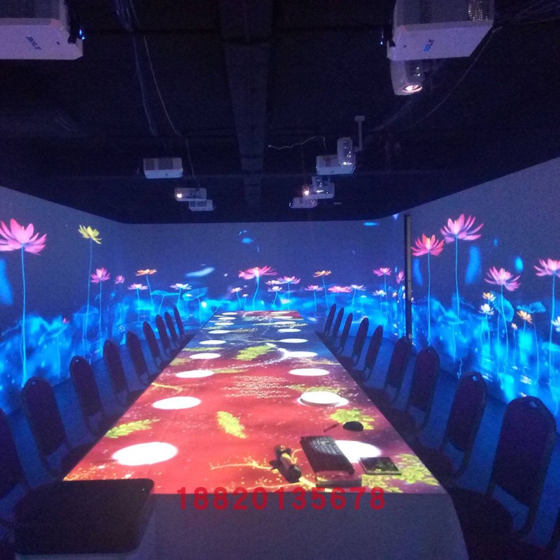 ar全息互动投影沉浸式餐厅3d感官餐厅餐桌投影设备裸眼3d一体机