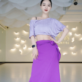 佐寒梦璐肚皮舞新款 显瘦表演服性感气质班服长裙 高级演出套装