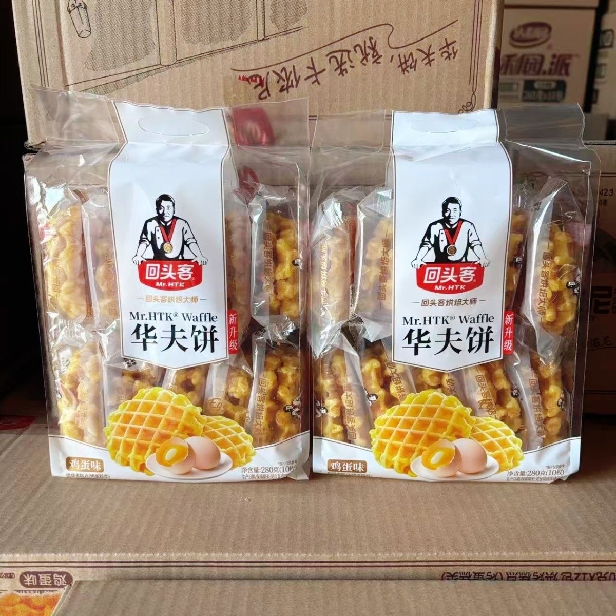 8月产/新品回头客华夫饼280g鸡蛋味休闲早餐零食整箱批发